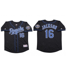 Men Kansas City Royals Bo Jackson #16 Black Baseball Stitched Jersey