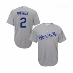 Mens Kansas City Royals 2 Chris Owings Replica Grey Road Cool Base Baseball Jersey 