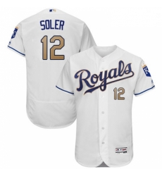 Mens Majestic Kansas City Royals 12 Jorge Soler White Flexbase Authentic Collection MLB Jersey Mens Majestic Kansas City Royals 12 Jorge Soler White Flexbase Authentic Collection MLB Jersey