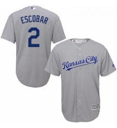 Youth Majestic Kansas City Royals 2 Alcides Escobar Authentic Grey Road Cool Base MLB Jersey Youth Majestic Kansas City Royals 2 Alcides Escobar Authentic Grey Road Cool Base MLB Jersey