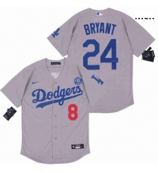 Men Dodgers Front 8 Back 24 Kobe Bryant Grey Cool Base Stitched MLB Jersey Men Dodgers Front 8 Back 24 Kobe Bryant Grey Cool Base Stitched MLB Jersey