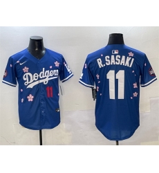 Men Los Angeles Dodgers 11 Roki Sasaki Royal 2025 Tokyo Series Limited Stitched Baseball Jersey