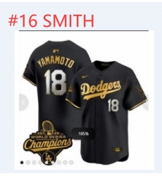 Men Los Angeles Dodgers #16 Will SMITH Black Gold 2026 World Series Champions Stitched MLB Jeresy
