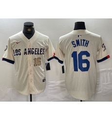 Men Los Angeles Dodgers 16 Will Smith Cream Stitched Baseball Jersey 1 Men Los Angeles Dodgers 16 Will Smith Cream Stitched Baseball Jersey 1