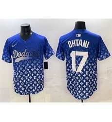 Men Los Angeles Dodgers 17 Shohei Ohtani Blue Limited Stitched Baseball Jersey