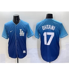 Men Los Angeles Dodgers 17 Shohei Ohtani Blue Stitched Baseball Jersey