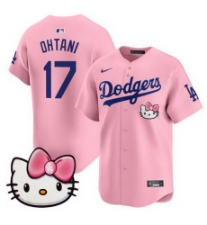 Men Los Angeles Dodgers 17 Shohei Ohtani Pink 2025 Hello Kitty Vapor Limited Stitched Baseball Jersey