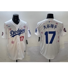 Men Los Angeles Dodgers 17  Shohei Ohtani White 2025 Tokyo Series Limited Stitched Baseball Jersey