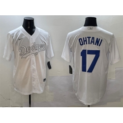 Men Los Angeles Dodgers 17 Shohei Ohtani White Fashion Cool Base Stitched Baseball Jersey