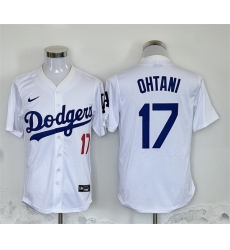 Men Los Angeles Dodgers 17 Shohei Ohtani White Home Limited Stitched Baseball Jersey