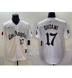 Men Los Angeles Dodgers 17 Shohei Ohtani White Mexico 2025 LA Gothic Style With Fernando Patch Vapor Premier Limited Stitched Baseball Jersey