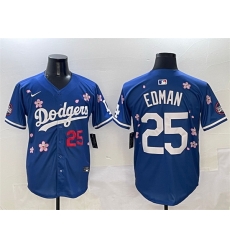 Men Los Angeles Dodgers 25 Tommy Edman Royal 2025 Tokyo Series Limited Stitched Baseball Jersey