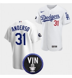 Men Los Angeles Dodgers 31 Tyler Anderson 2022 White Vin Scully Patch Cool Base Stitched Baseball Jersey Men Los Angeles Dodgers 31 Tyler Anderson 2022 White Vin Scully Patch Cool Base Stitched Baseball Jersey