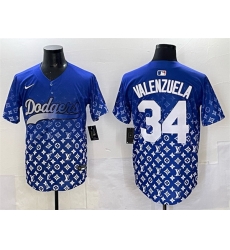 Men Los Angeles Dodgers 34 Fernando Valenzuela Blue Limited Stitched Baseball Jersey