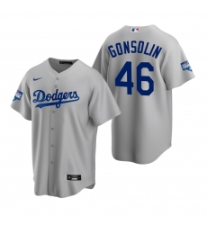Men Los Angeles Dodgers 46 Tony Gonsolin Gray 2020 World Series Champions Replica Jersey Men Los Angeles Dodgers 46 Tony Gonsolin Gray 2020 World Series Champions Replica Jersey