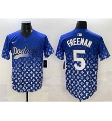 Men Los Angeles Dodgers 5 Freddie Freeman Blue Limited Stitched Baseball Jersey