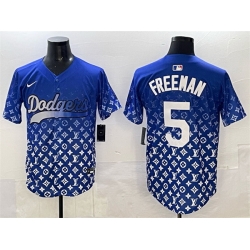 Men Los Angeles Dodgers 5 Freddie Freeman Blue Limited Stitched Baseball Jersey