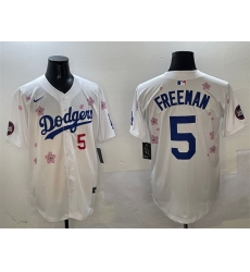 Men Los Angeles Dodgers 5 Freddie Freeman White 2025 Tokyo Series Limited Stitched Baseball Jersey
