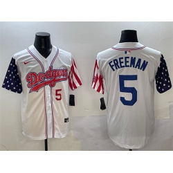 Men Los Angeles Dodgers 5 Freddie Freeman White Limited Stitched Baseball Jersey