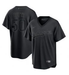 Men Los Angeles Dodgers 50 Mookie Betts Black Pitch Black Fashion Replica Stitched Jersey Men Los Angeles Dodgers 50 Mookie Betts Black Pitch Black Fashion Replica Stitched Jersey