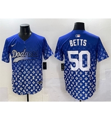 Men Los Angeles Dodgers 50 Mookie Betts Blue Limited Stitched Baseball Jersey
