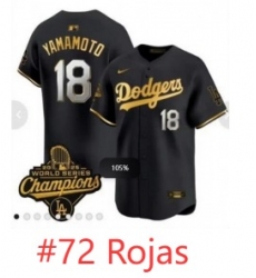 Men Los Angeles Dodgers #72 ROJAS Black 2025 World Series Champions Patch Cool Base Stitched Baseball Jersey Men Los Angeles Dodgers #72 ROJAS Black 2025 World Series Champions Patch Cool Base Stitched Baseball Jersey