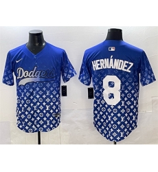 Men Los Angeles Dodgers 8 Enrique Hernandez Blue Limited Stitched Baseball Jersey