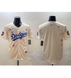 Men Los Angeles Dodgers Blank Cream 2025 Tokyo Series Limited Stitched Baseball Jersey