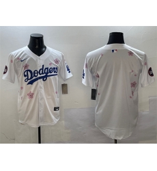 Men Los Angeles Dodgers Blank White 2025 Tokyo Series Limited Stitched Baseball Jersey