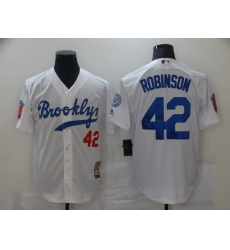 Men Los Angeles Dodgers Brooklyn Jackie Robinson 42 White Flex Base MLB Jerseys