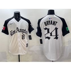 Men Los Angeles Dodgers Front 8 Back 24 Kobe Bryant White Black Mexico 2025 LA Gothic Style With Fernando Patch Vapor Premier Limited Stitched Baseball Jer