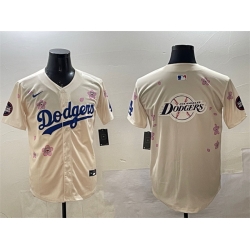 Men Los Angeles Dodgers Team Big Logo Cream 2025 Tokyo Series Limited Stitched Baseball Jersey