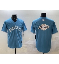 Men Los Angeles Dodgers Team Big Logo Light Blue Limited Stitched Baseball Jersey