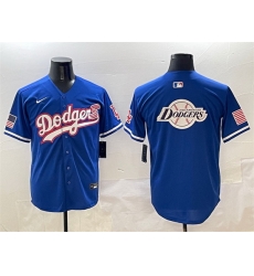 Men Los Angeles Dodgers Team Big Logo Royal With American Flag Patch Limited Stitched Baseball Jersey 2 Men Los Angeles Dodgers Team Big Logo Royal With American Flag Patch Limited Stitched Baseball Jersey 2