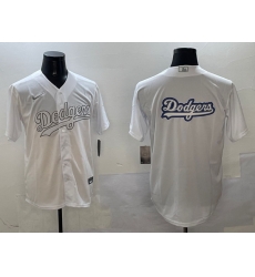 Men Los Angeles Dodgers Team Big Logo White Cool Base Stitched Baseball Jersey