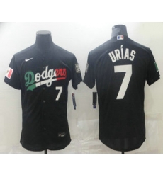 Men's Los Angeles Dodgers #7 Julio Urias Black Mexico 2020 World Series Flex Base Nike Jersey