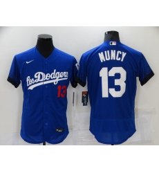 Men's Nike Los Angeles Dodgers #13 Max Muncy Blue Elite City Player Jersey