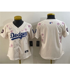 Women Los Angeles Dodgers Blank Cream 2025 Tokyo Series Limited Stitched Baseball