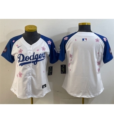 Women Los Angeles Dodgers Blank White Royal 2025 Tokyo Series Limited Stitched Baseball