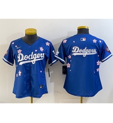 Women Los Angeles Dodgers Team Big Logo Royal 2025 Tokyo Series Limited Stitched Baseball Jersey
