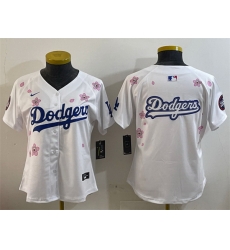 Women Los Angeles Dodgers Team Big Logo White 2025 Tokyo Series Limited Stitched Baseball Jersey