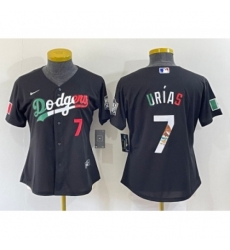 Women's Los Angeles Dodgers #7 Julio Urias Black Mexico Number 2020 World Series Cool Base Nike Jersey Women's Los Angeles Dodgers #7 Julio Urias Black Mexico Number 2020 World Series Cool Base Nike Jersey