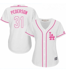 Womens Majestic Los Angeles Dodgers 31 Joc Pederson Replica White Fashion Cool Base MLB Jersey