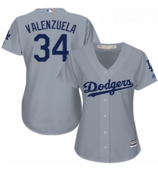 Womens Majestic Los Angeles Dodgers 34 Fernando Valenzuela Replica Grey Road Cool Base MLB Jersey Womens Majestic Los Angeles Dodgers 34 Fernando Valenzuela Replica Grey Road Cool Base MLB Jersey