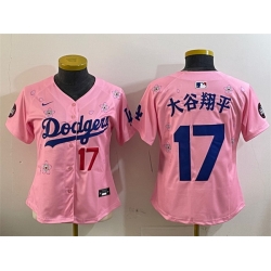 Youth Los Angeles Dodgers 17  Shohei Ohtani Pink 2025 Tokyo Series Limited Stitched Baseball Jersey