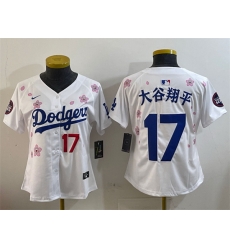 Youth Los Angeles Dodgers 17  Shohei Ohtani White 2025 Tokyo Series Limited Stitched Baseball Jersey
