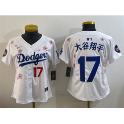 Youth Los Angeles Dodgers 17  Shohei Ohtani White 2025 Tokyo Series Limited Stitched Baseball Jersey