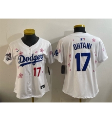 Youth Los Angeles Dodgers 17 Shohei Ohtani White 2025 World Series Champions Patch Tokyo Series Limited Stitched Baseball Jersey