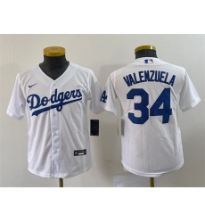 Youth Los Angeles Dodgers 34 Toro Valenzuela White Stitched Baseball Jersey Youth Los Angeles Dodgers 34 Toro Valenzuela White Stitched Baseball Jersey