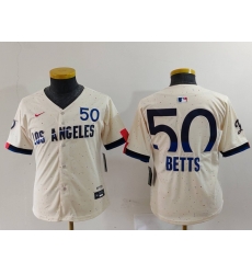 Youth Los Angeles Dodgers 50 Mookie Betts Cream 2024 City Connect Limited Stitched Baseball Jersey 5 Youth Los Angeles Dodgers 50 Mookie Betts Cream 2024 City Connect Limited Stitched Baseball Jersey 5